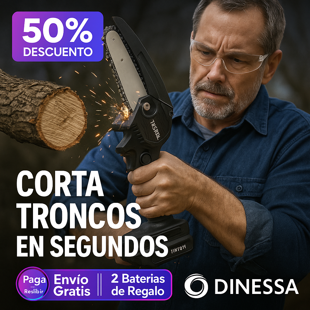 Mini Motosierra Inalámbrica Tasbel™ 6'' | Corta Fácil + 2 Baterías de Regalo