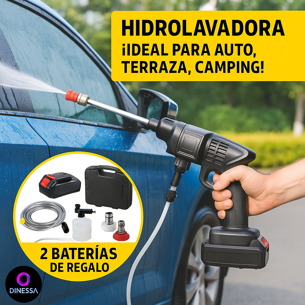 Jetwash Pro™ - Hidrolavadora Portátil + 2 Baterías