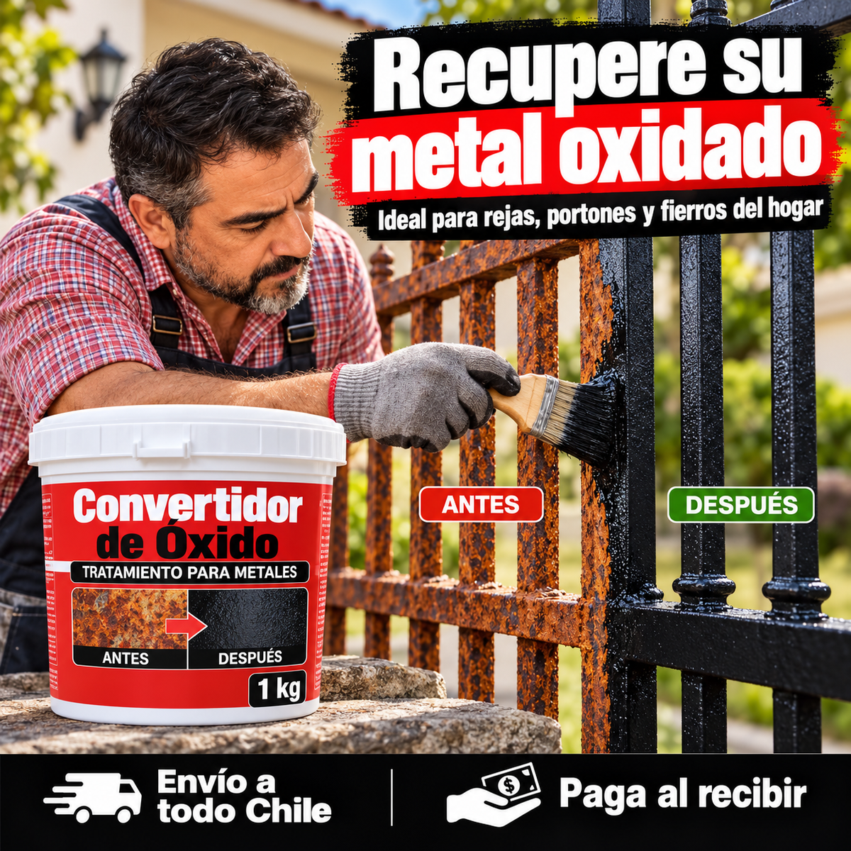 Convertidor de Óxido Anticorrosivo 1kg – Protege y Recupera Metales Oxidados