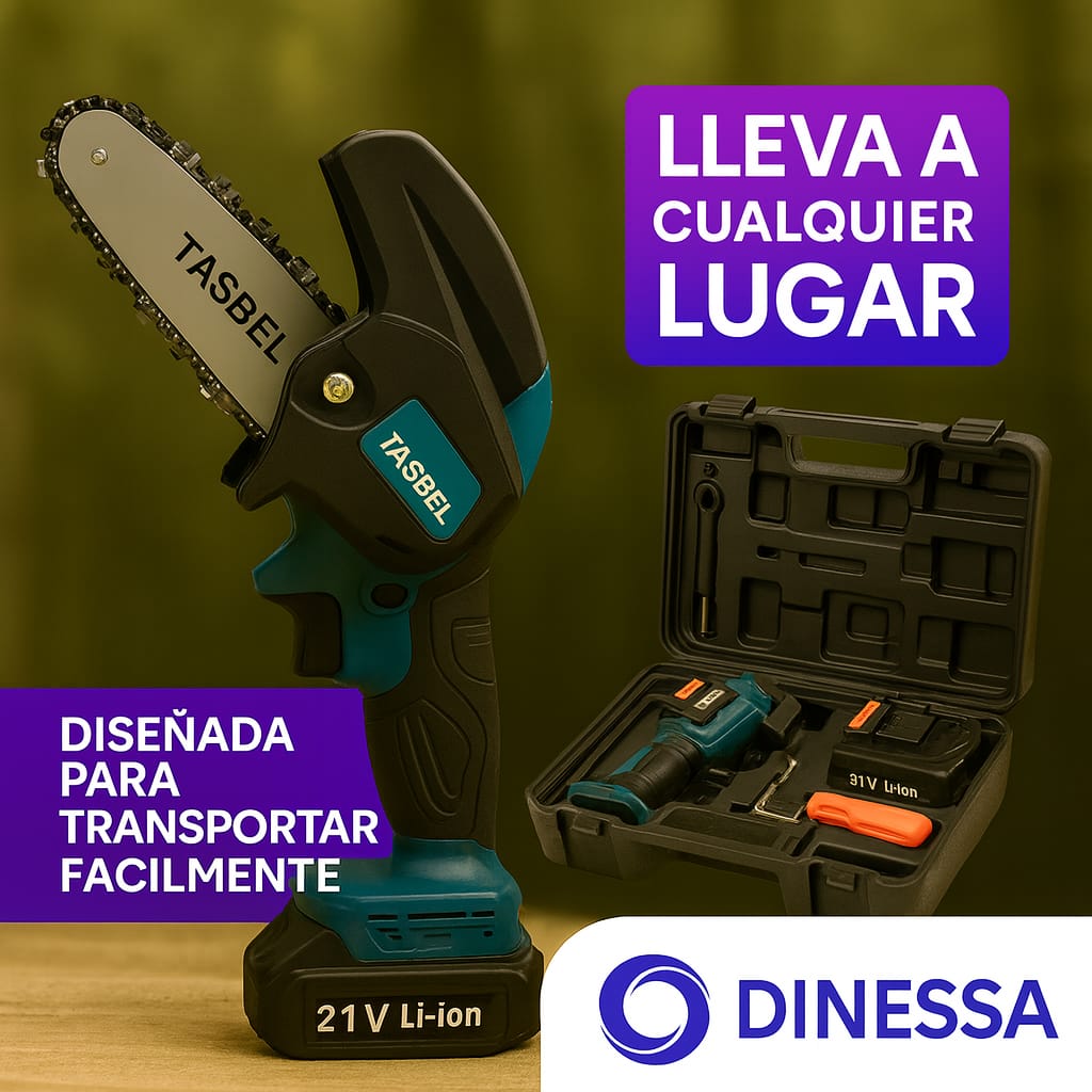 Mini Motosierra Inalámbrica Tasbel™ 6'' | Corta Fácil + 2 Baterías de Regalo