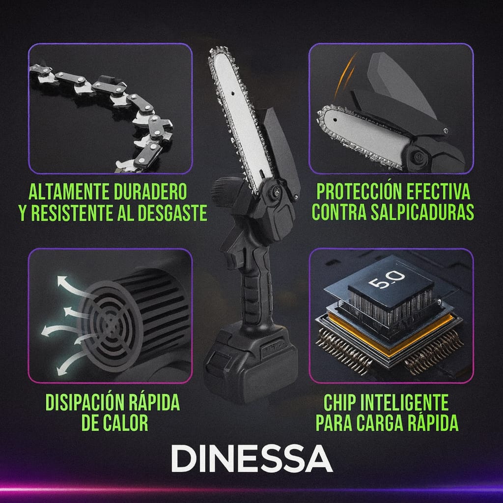 Mini Motosierra Inalámbrica Tasbel™ 6'' | Corta Fácil + 2 Baterías de Regalo