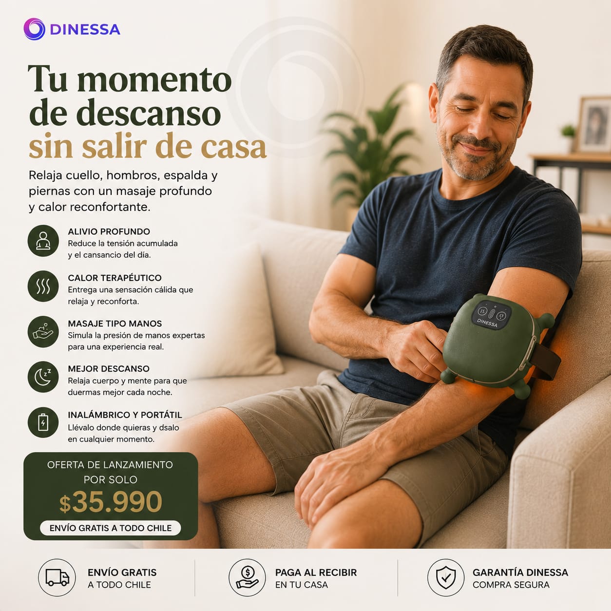 Masajeador Corporal Relajante Manitos™ | Cuello, Hombros, Espalda y Piernas