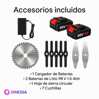 Podadora Inalámbrica Turbo Blade™ | Corta Césped, Maleza y Bordes | 2 Baterías | Paga al Recibir