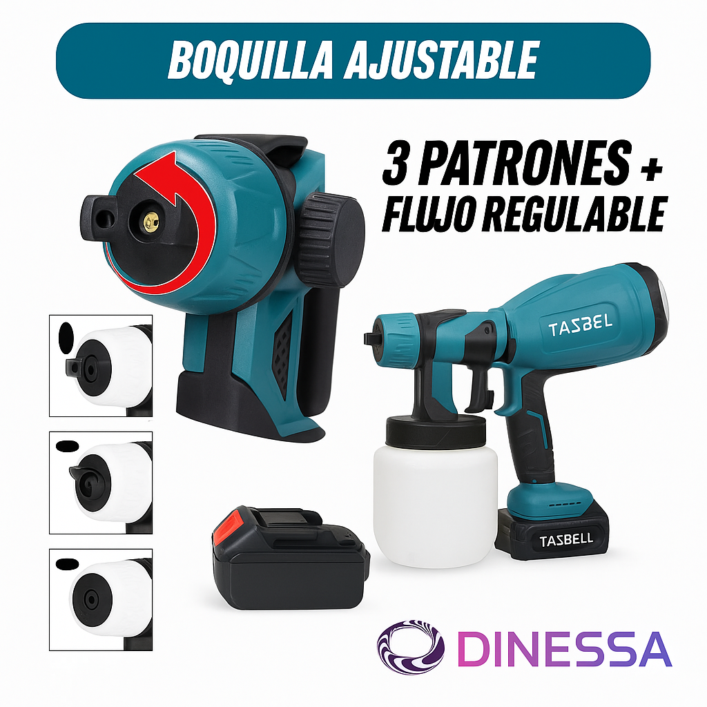 Pulverizadora de Pintura Inalámbrica Tasbel™ | Pinta Fácil + 2 Baterías de Regalo