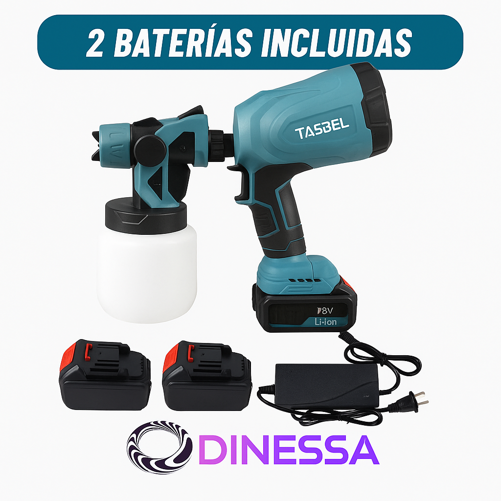 Pulverizadora de Pintura Inalámbrica Tasbel™ | Pinta Fácil + 2 Baterías de Regalo