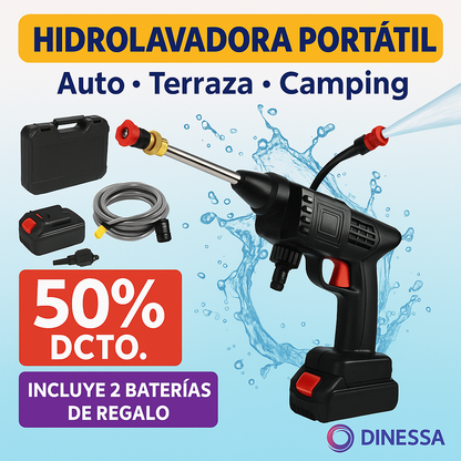 Jetwash Pro™ - Hidrolavadora Portátil + 2 Baterías