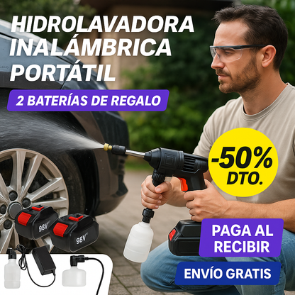 Jetwash Pro™ - Hidrolavadora Portátil + 2 Baterías