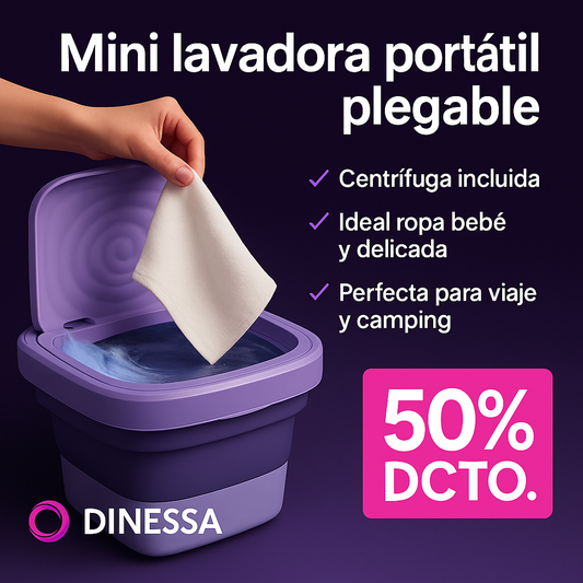 LavaFácil™ Mini Lavadora Portátil Plegable | Lava fácil y centrifuga rápido