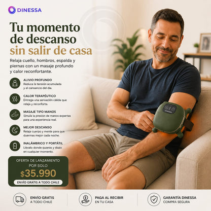 Masajeador Manitos™ Profesional | Alivia Cuello, Espalda, Hombros y Piernas | Calor Terapéutico | Paga al Recibir