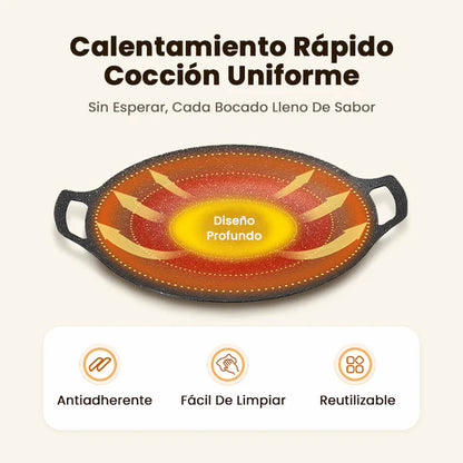 Plancha de Hierro Antiadherente: Cocina sin aceite, sin tóxicos y con el sabor de siempre + Paga al Recibir🎁