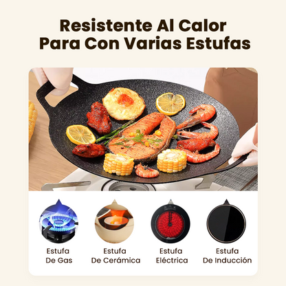 Plancha de Hierro Antiadherente: Cocina sin aceite, sin tóxicos y con el sabor de siempre + Paga al Recibir🎁